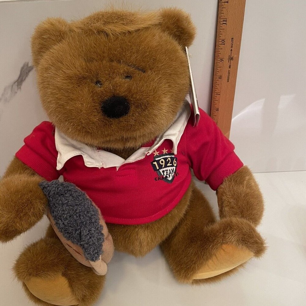Vintage Lands' End Gund Plush Rugby Teddy Bear Kid Kodiak 1996 Limited Edition